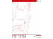 Miami Beach Wall Map Zip Code Red Line Style 2022